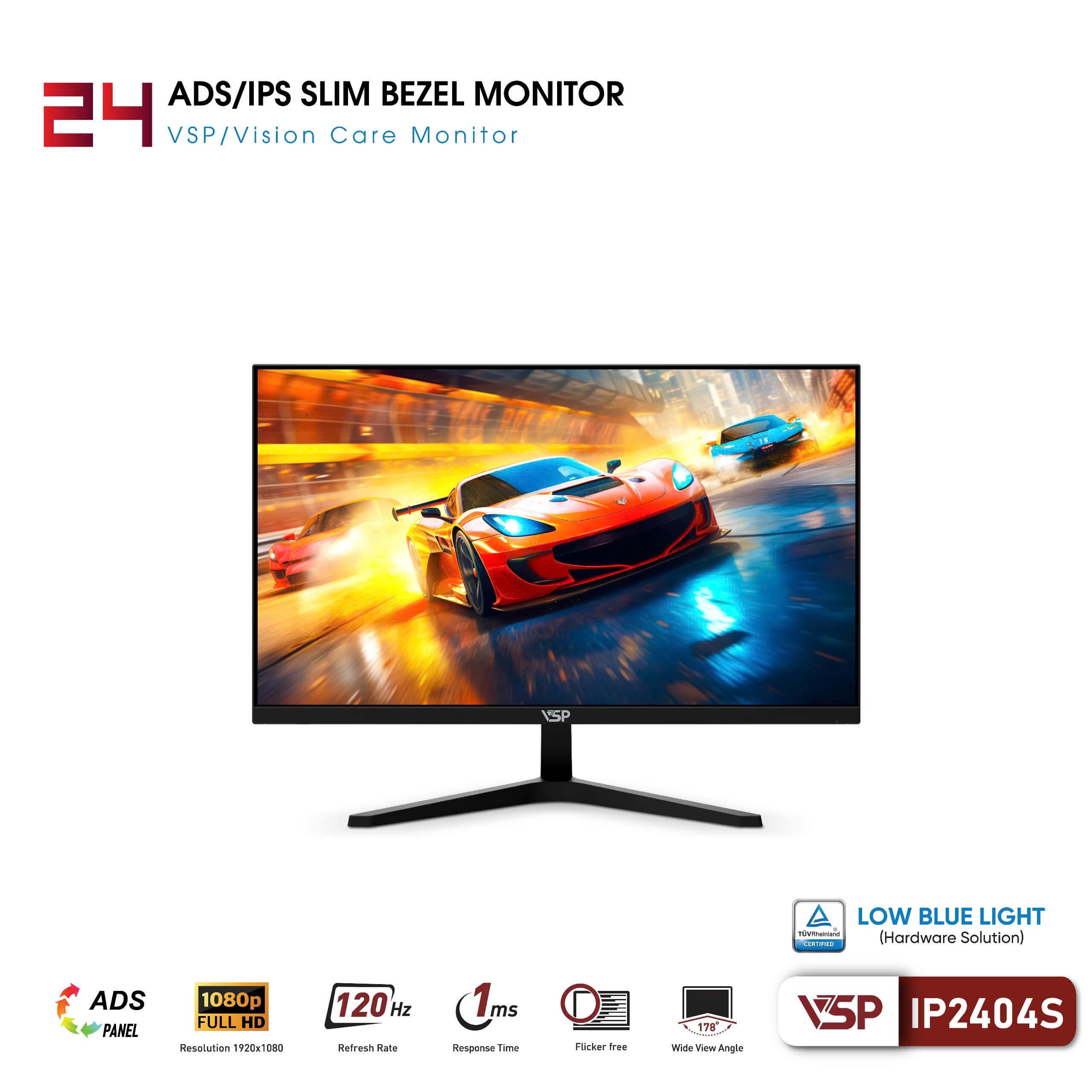 MÀN HÌNH MÁY TÍNH VSP IP2404S | 24" | 120Hz | CHUẨN MÀU sRGB 105%
