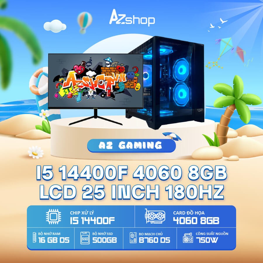 📣 𝐂𝐚𝐬𝐞 𝐀𝐳𝐆𝐚𝐦𝐞𝐫 𝐢𝟓 𝟏4𝟒𝟎𝟎𝐅 V𝐆𝐀 4060 8GB & 24 inch 180hz Cong  New !