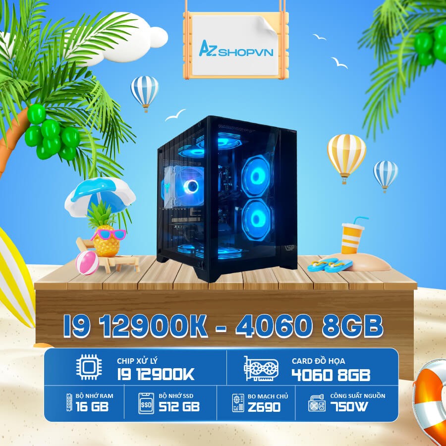 𝐂𝐚𝐬𝐞 𝐀𝐳𝐆𝐚𝐦𝐞𝐫 𝐢9 𝟏29𝟎0K 4060 8GB Ram 16gb chưa 𝐋𝐂𝐃 !