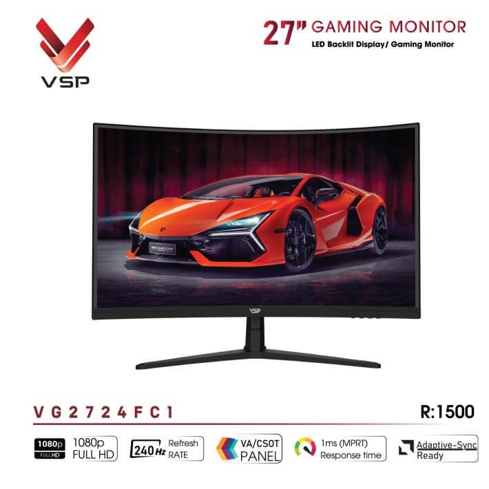Màn Hình VSP VG2724FC1 | 27" | 240Hz | Cong R1500 | 1ms | Full sRGB