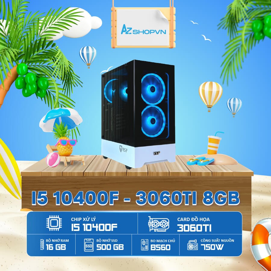 🔊𝐂𝐚𝐬𝐞 𝐀𝐙𝐠𝐚𝐦𝐞𝐫 𝐢𝟓 𝟏0𝟒𝟎𝟎𝐅 3060Ti 8GB  𝐜𝐡𝐮̛𝐚 𝐤𝐞̀𝐦 𝐦𝐚̀𝐧 LCD !