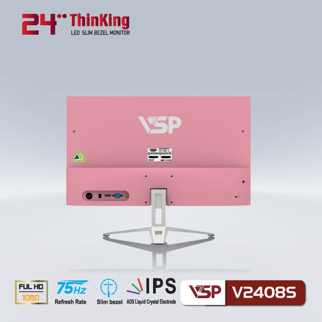 Màn hình phẳng LED tràn viền Slim Bezel VSP V2408S - Pink