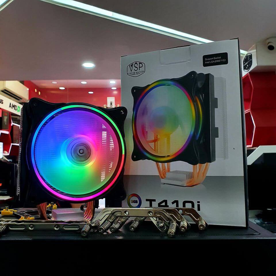Quạt tản nhiệt VSP T410i, RGB, Bảo hành 12 tháng