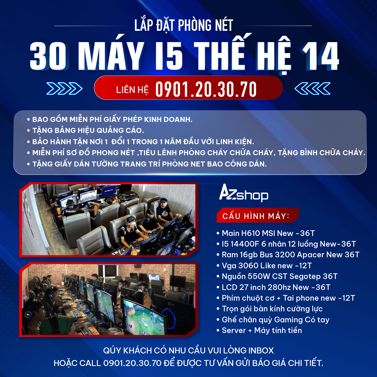 Thi công trọn gói cấu hình nét I5 14  bàn ghế , server !