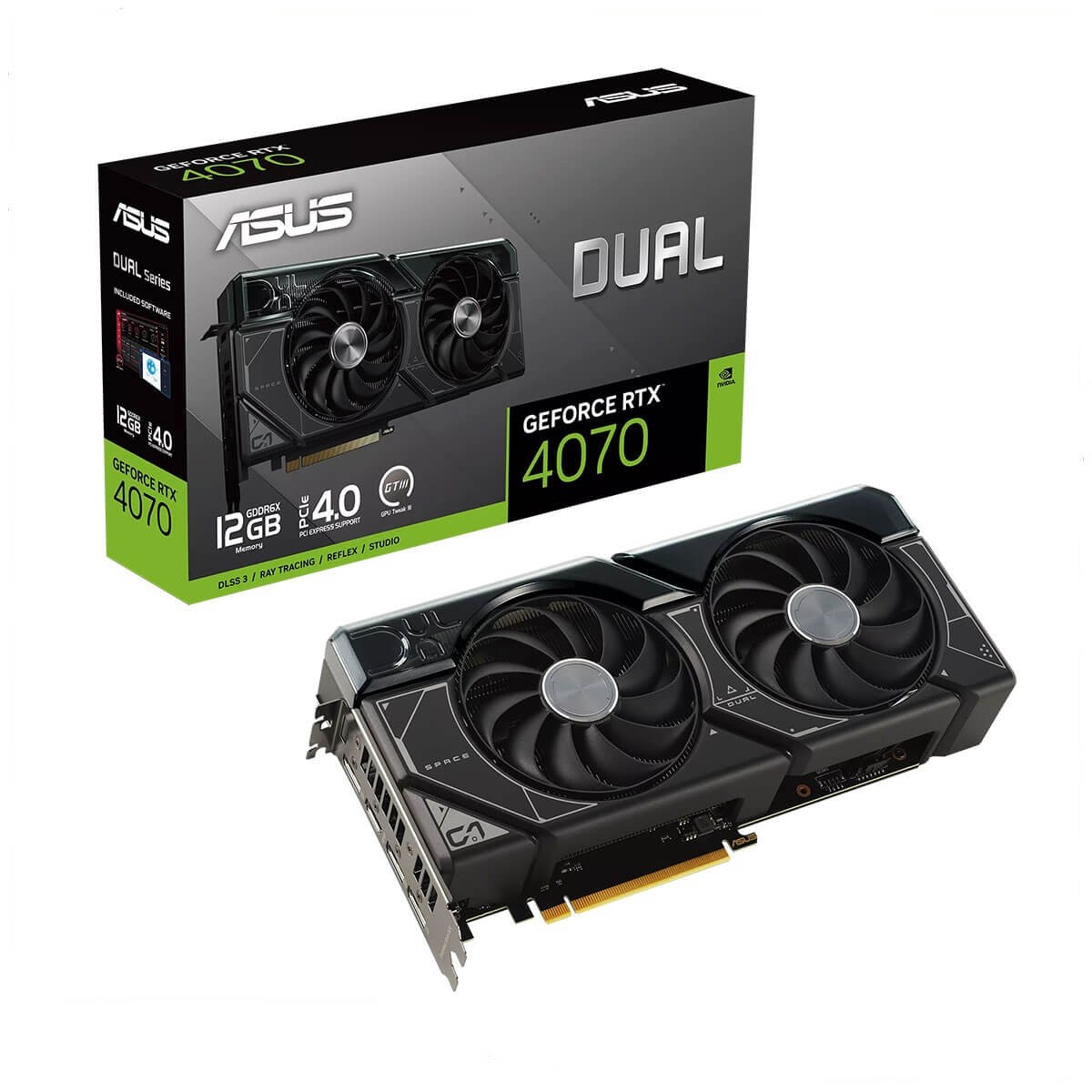 VGA ASUS DUAL RTX 4070 12G (12GB GDDR6X,192-bit, HDMI +DP, 1x8-pin)