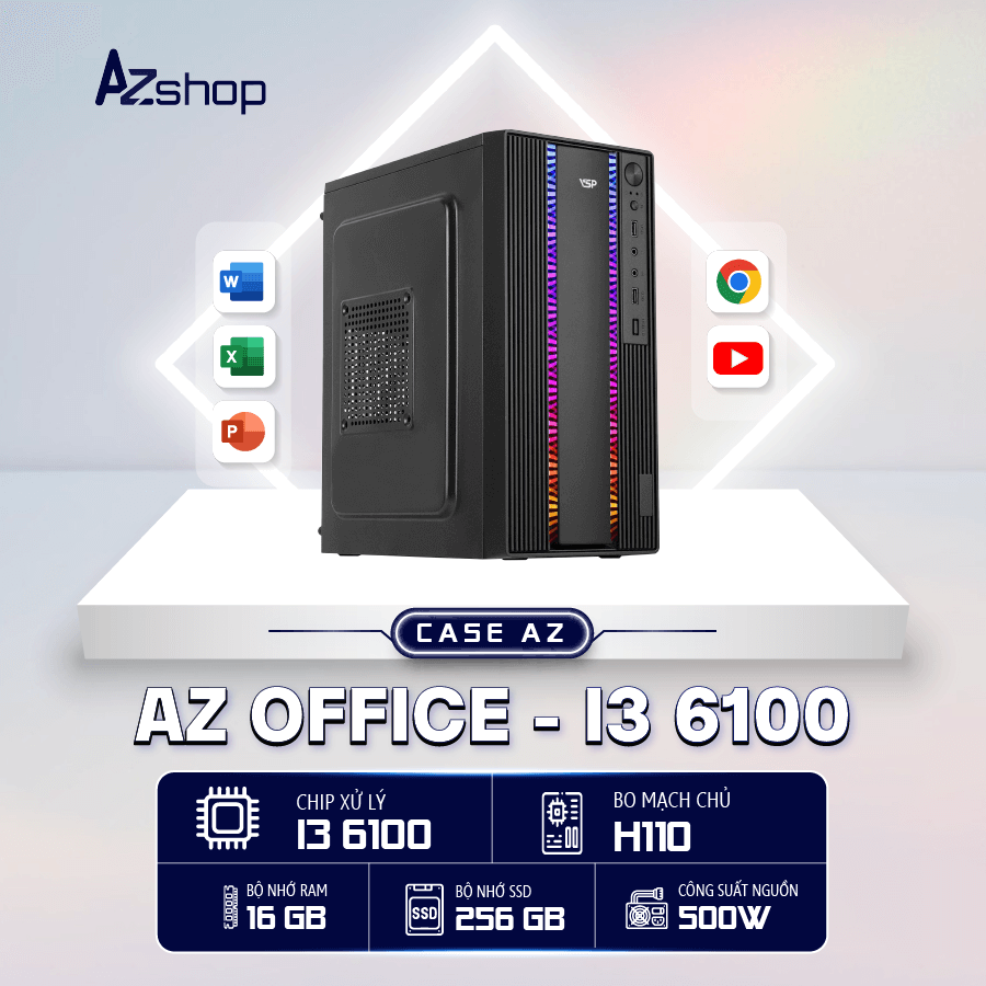Case AZ OFFICE  Thế hế 6  I3 6100  chưa kèm LCD !