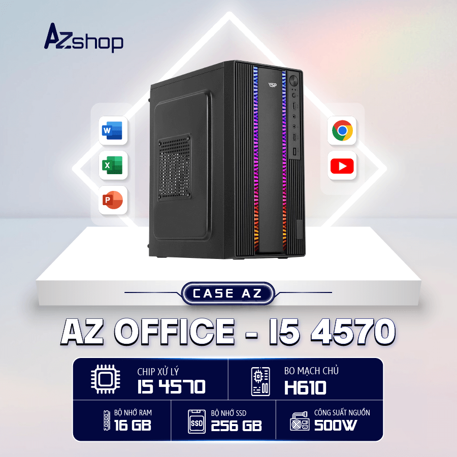 Case AZ OFFICE  Thế hế 4 H81 i5 4570 chưa kèm lcd !