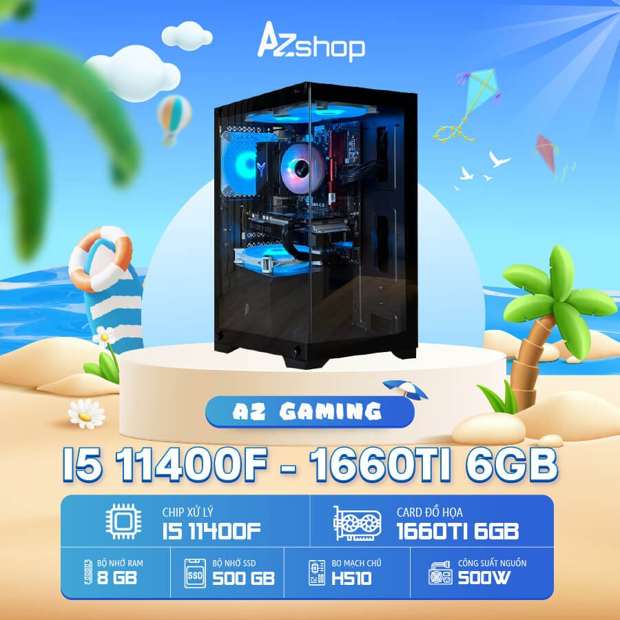 🔊𝐂𝐚𝐬𝐞 𝐀𝐳𝐆𝐚𝐦𝐞𝐫 i5 𝟏1400f 𝟏𝟔𝟔𝟎Ti 𝟔G𝐛 𝐜𝐡𝐮̛𝐚 𝐋𝐂𝐃 !