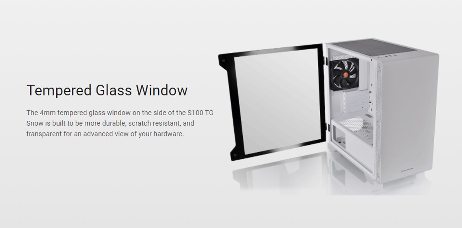 Vỏ Case Thermaltake S100 Tempered Glass Snow Edition (Mid Tower / Màu Trắng)