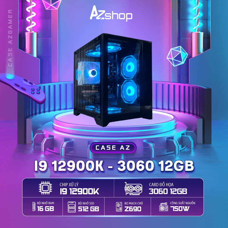 🔊C𝐚𝐬𝐞 𝐀𝐳𝐆𝐚𝐦𝐞𝐫 𝐢9 𝟏29𝟎0K 3060 12GB Ram 16gb chưa 𝐋𝐂𝐃 !