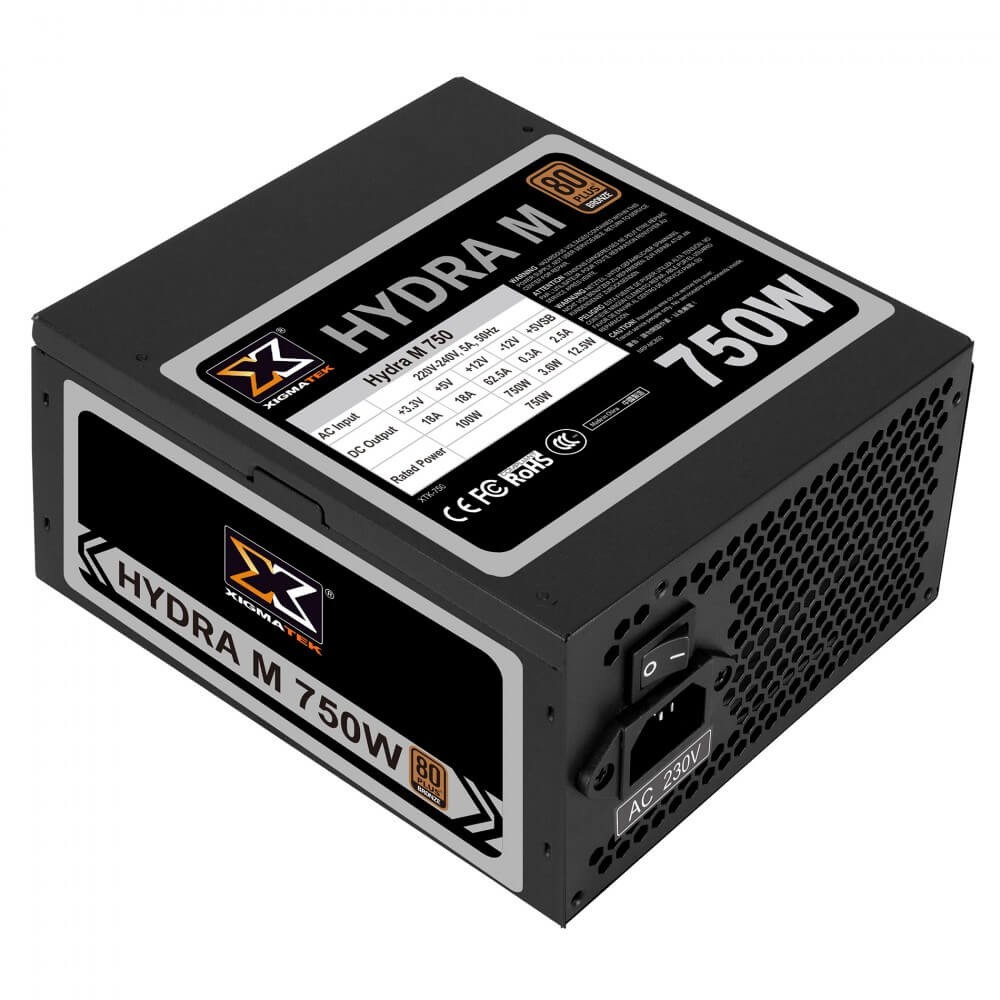 Nguồn Cao cấp XIGMATEK HYDRA M 750 (EN44221) - 80PLUS BRONZE, 100% CÁP RỜI