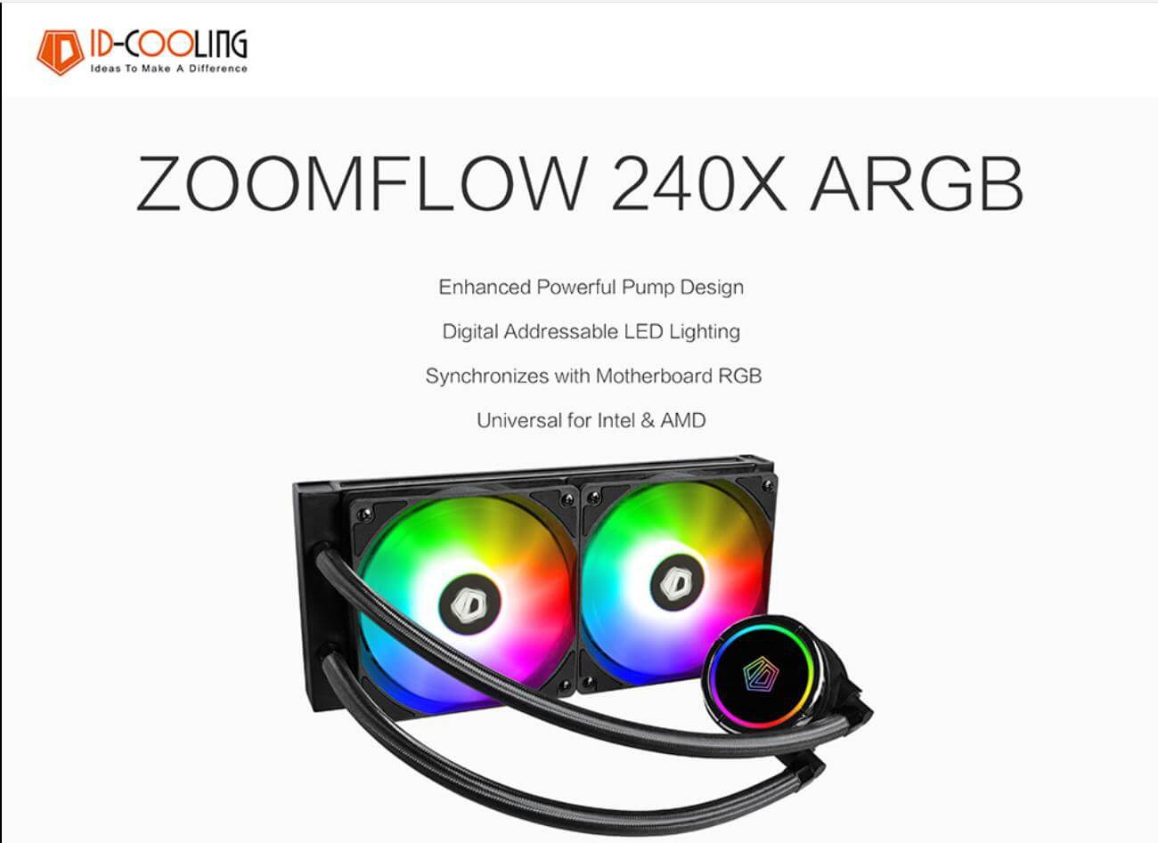 Bộ tản nhiệt nước ID-COOLING ZOOMFLOW 240X ARGB
