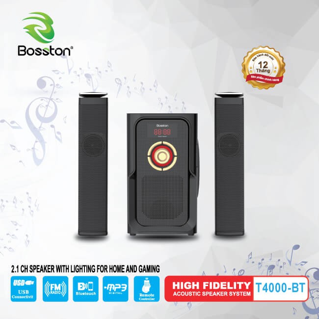 Loa vi tính Bosston bluetooth 2.1 T4000-BT, Bỏa hành 12 tháng