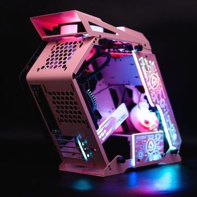 Vỏ case máy tính VSP E-ROG ES1 Gaming (chưa có fan led) Hồng - Xanh
