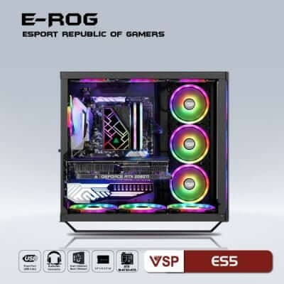 Thùng máy Case VSP ESPORT ROG ES5 Gaming (No Fan) (Đen)