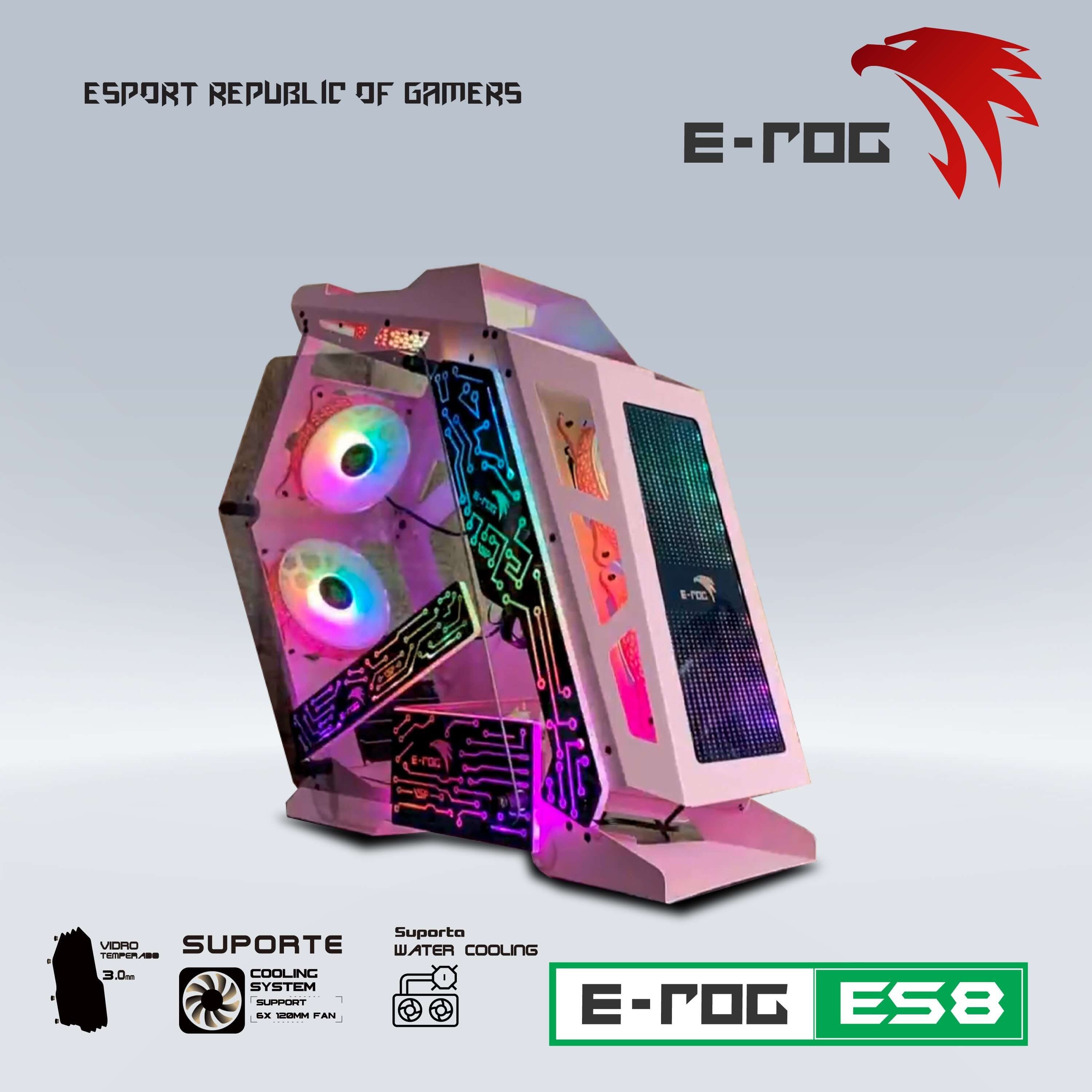 Case VSP E-ROG ES8 Gaming, màu trắng/ hồng