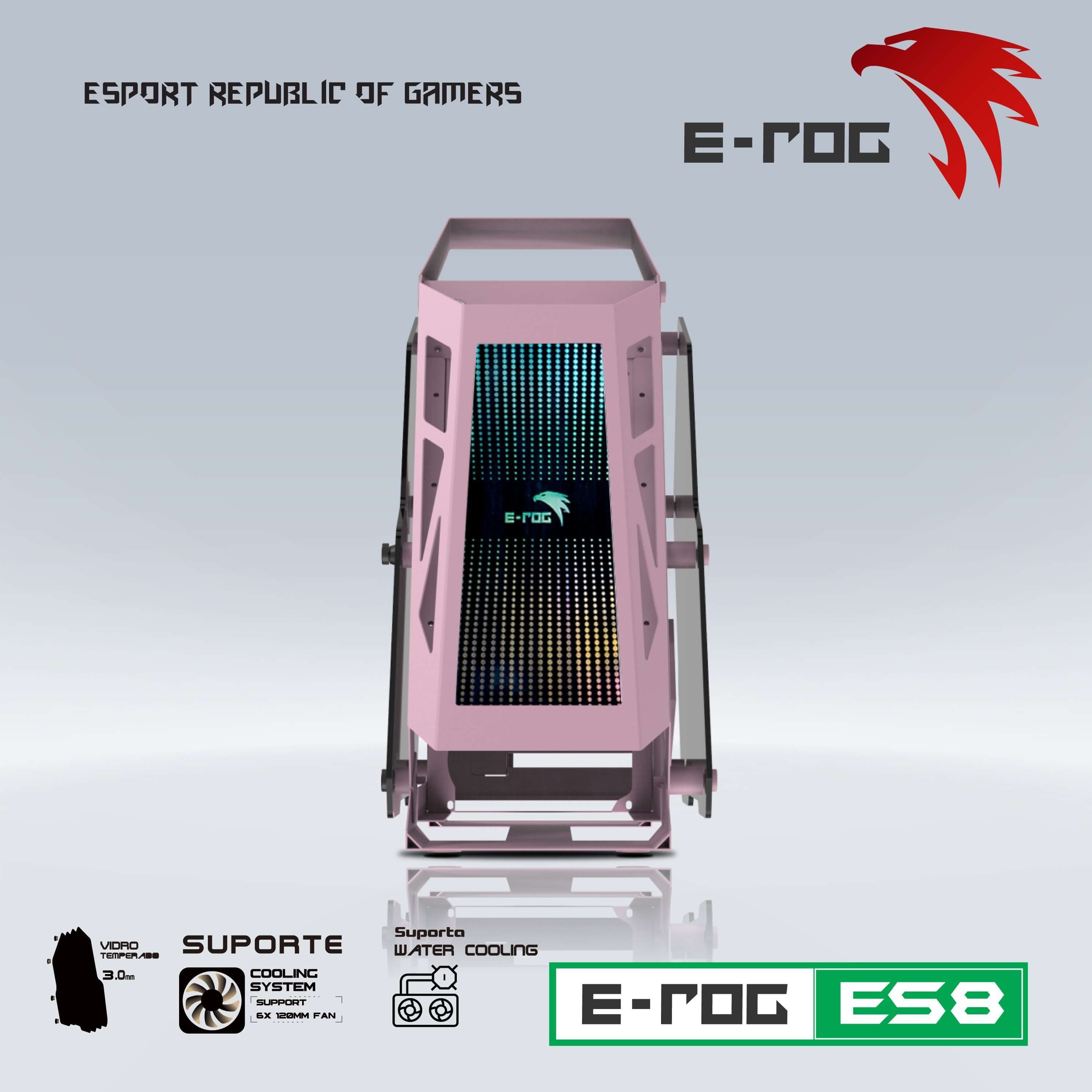 Case VSP E-ROG ES8 Gaming, màu trắng/ hồng