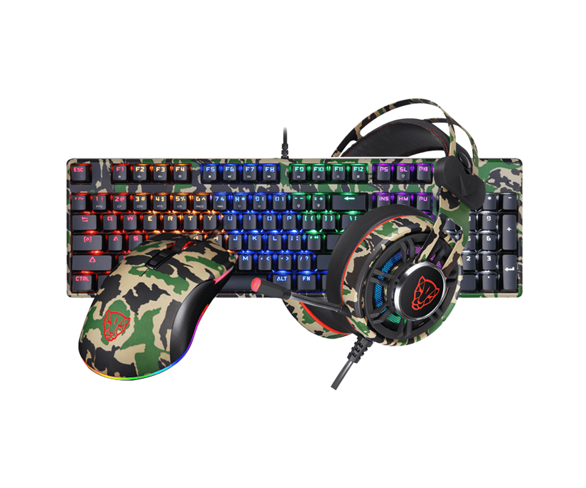 COMBO MOTOSPEED GAMING  GS700 RAINBOW   ( PHÍM + CHUỘT + TAI NGHE )